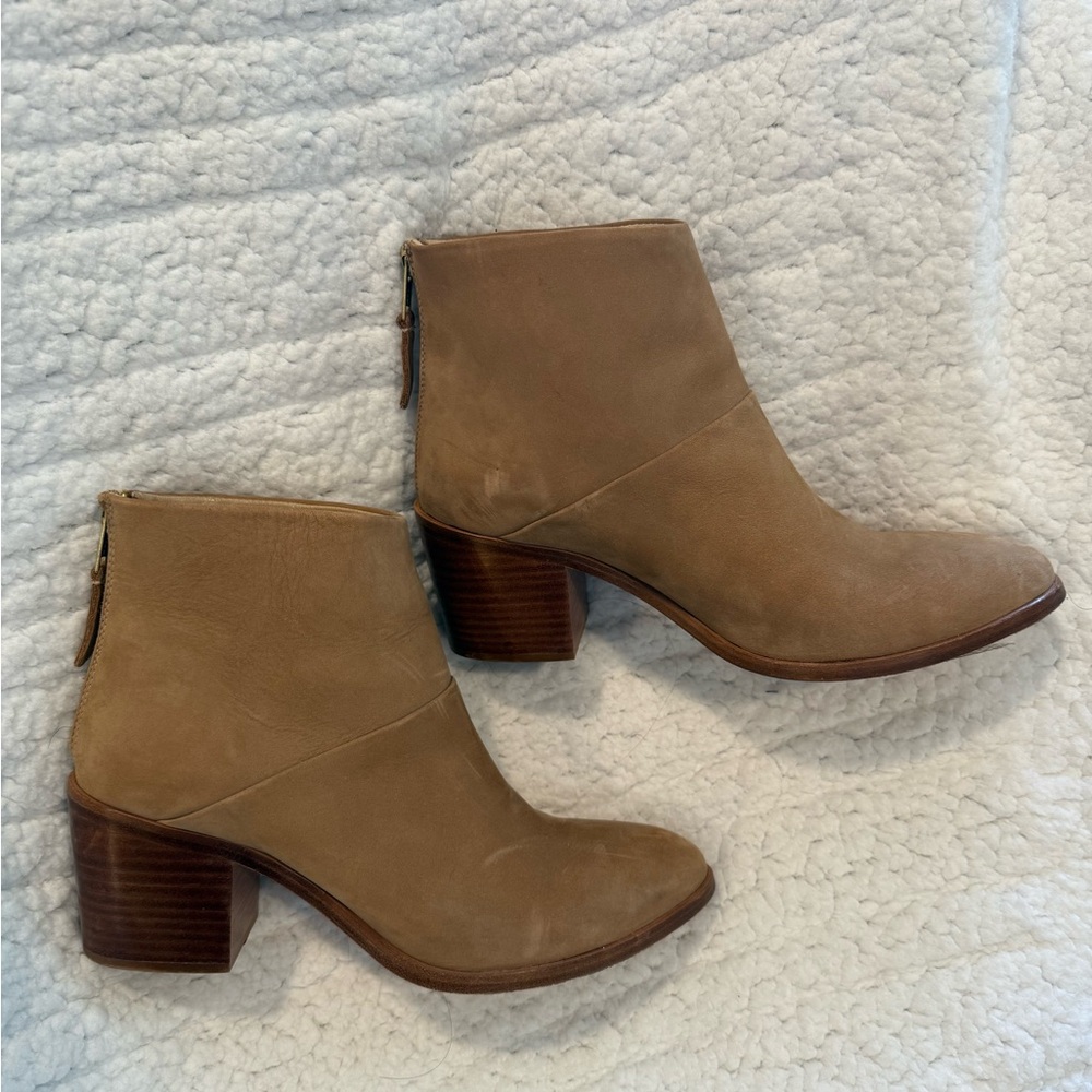 Nisolo Dari Ankle Boot Almond Tan Leather Suede Women's Size 9